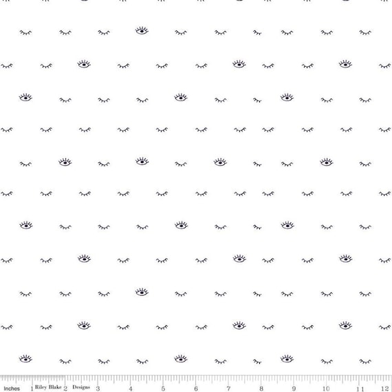 Girl Power - 1/4 Yard (C10656 White Eyelashes) by Damask Love for Riley Blake Designs