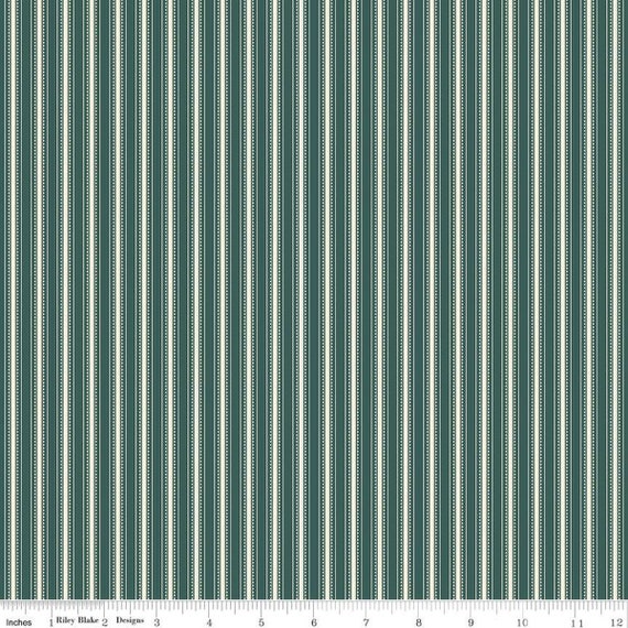 Bellissimo Gardens-1/2 Yard Increments, Cut Continuously (C13834 Stripe Jade) by My Minds Eye for Riley Blake Designs
