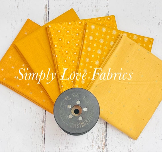 Fat Quarter Bundle- 5 Butterscotch Fabrics- Riley Blake Designs