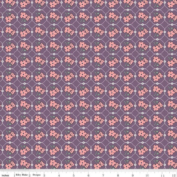 Bee Vintage -1/2 Yard Increments, Cut Continuously (C13079 Cornelia Plum) by Lori Holt for Riley Blake Designs