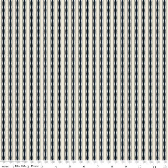 Bellissimo Gardens-1/2 Yard Increments, Cut Continuously (C13834 Stripe Cream) by My Minds Eye for Riley Blake Designs