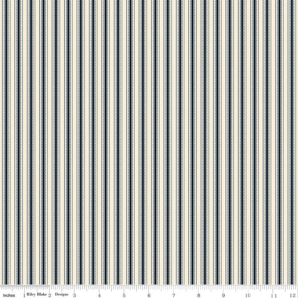 Bellissimo Gardens-1/2 Yard Increments, Cut Continuously (C13834 Stripe Cream) by My Minds Eye for Riley Blake Designs