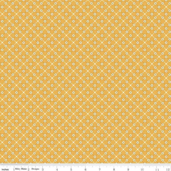 Bee Plaids- 1/2 Yard Increments, Cut Continuously (C12035 Sunflower Daisy) by Lori Holt for Riley Blake Designs