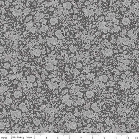 Emily Belle (01666430A Charcoal) by Liberty Fabrics for Riley Blake Designs