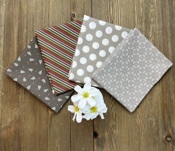 Favorite Things - Fat Quarter Bundle (4 Charcoal/Stone Fabrics) by Sherri and Chelsi for Moda