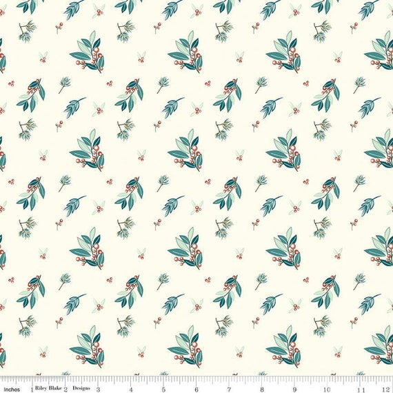 Arrival of Winter- 1/2 Yard Increments, Cut Continuously (C13521 Branches Cream) by Sandy Gervais for Riley Blake Designs