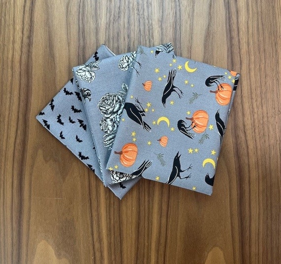 Sophisticated Halloween - Fat Quarter Bundle (3 Fog Fabrics) by My Minds Eye for Riley Blake Designs