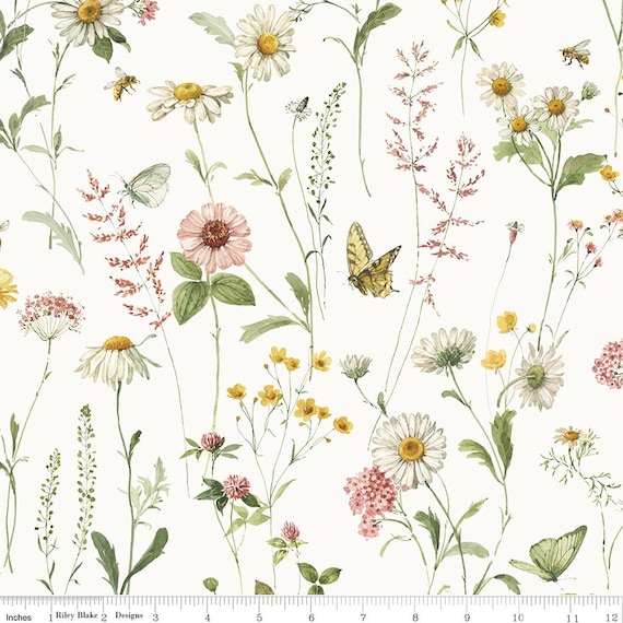 Love Me More Wide Back- 1/2 Yard Increments, Cut Continuously (WB15639 Floral Cloud) by Lisa Audit for Riley Blake Designs