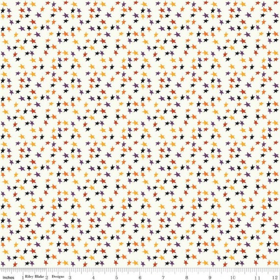 Beggar's Night - 1/2 Yard Increments, Cut Continuously (C14504 Stars Cream) by Sandy Gervais for Riley Blake Designs