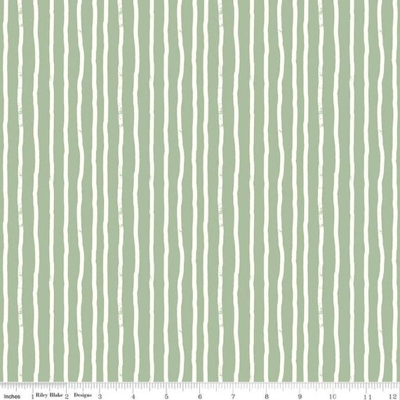Roar - 1/4 Yard (C12465 Sage Stripes) by Citrus and Mint for Riley Blake Designs