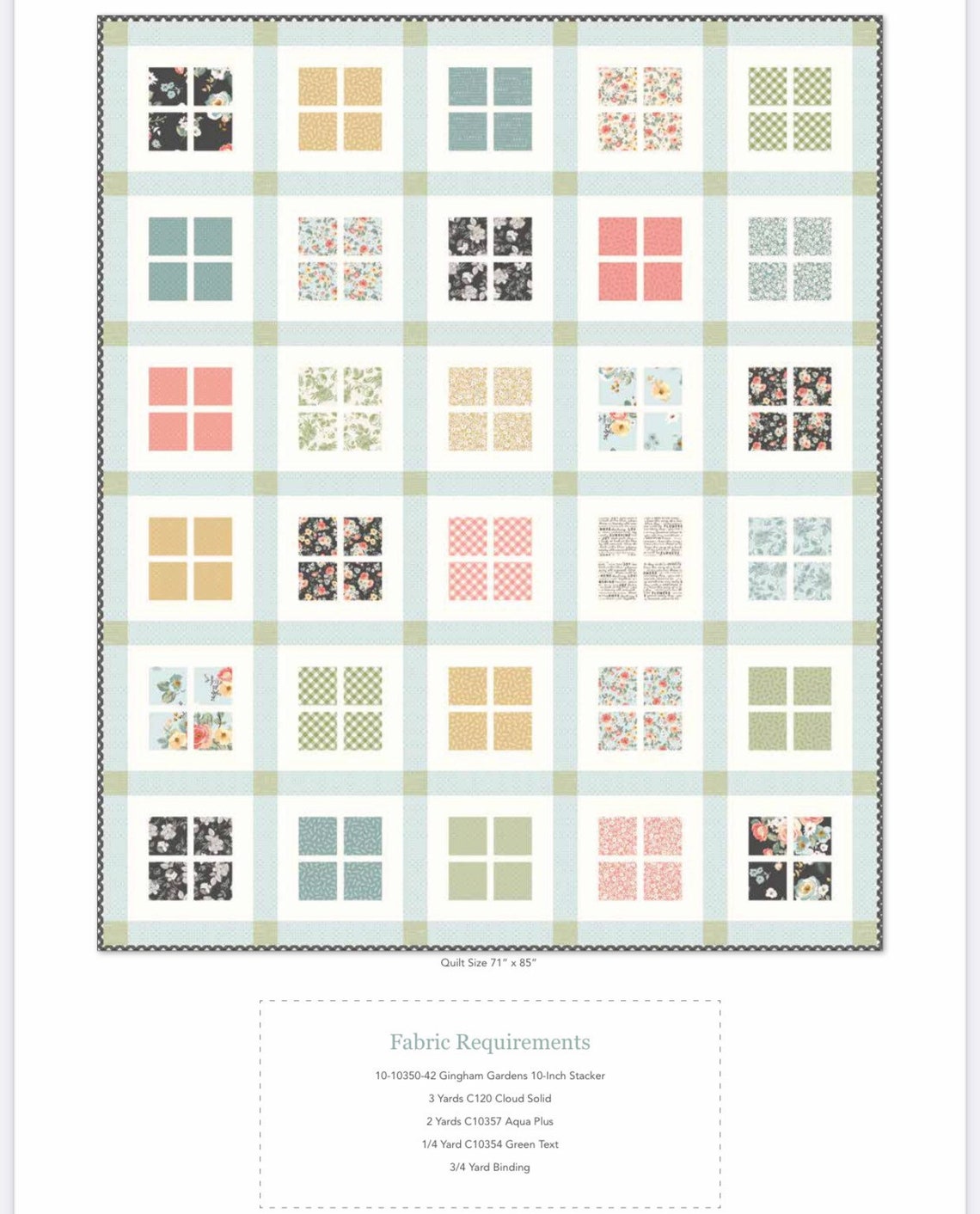 Gingham Windows Quilt KIT with Paper Pattern for Riley Blake Etsy