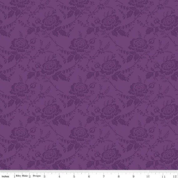 Anne of Green Gables™-1/2 Yard Increments, Cut Continuously (C13855 Damask Eggplant) by Riley Blake Designs