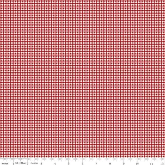 Bee Plaids- 1/2 Yard Increments, Cut Continuously (C12025 Harvest Barn Red) by Lori Holt for Riley Blake Designs