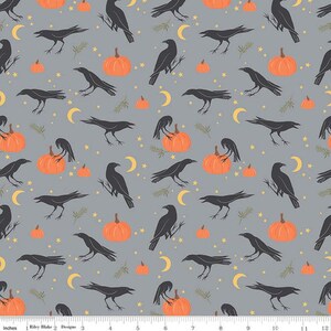 Sophisticated Halloween-1/2 Yard Increments, Cut Continuously C14621 Vintage Crows Fog by My Minds Eye for Riley Blake Designs image 1