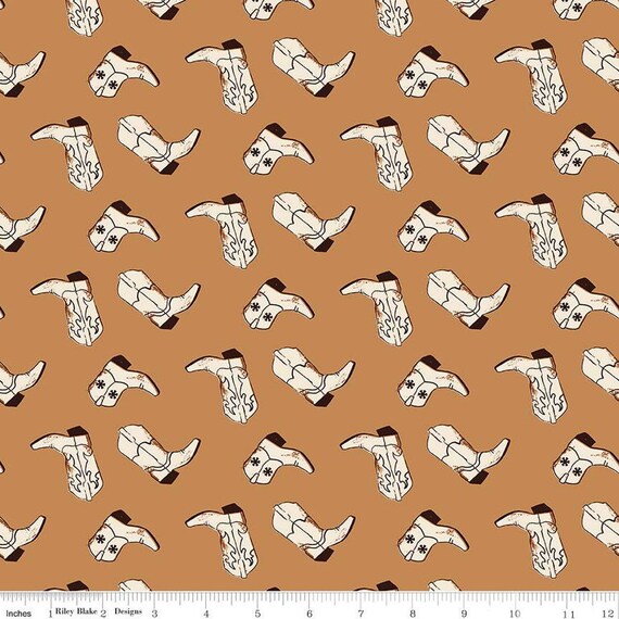Wild Rose-1/2 Yard Increments, Cut Continuously (C14043 Boots Sienna) by Riley Blake Designs