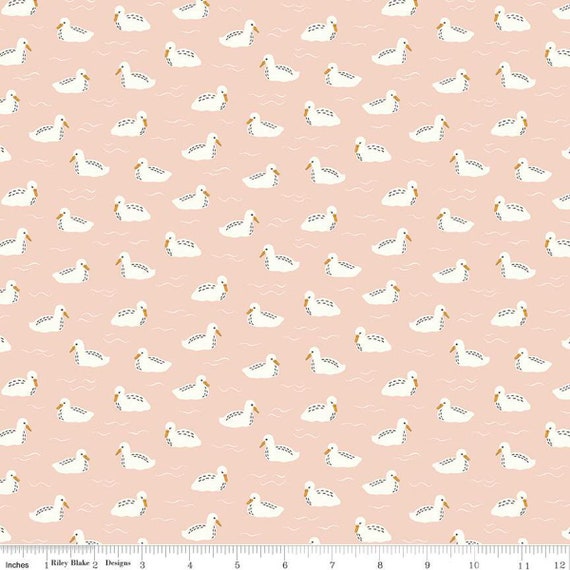 Little Swan-1/2 Yard Increments, Cut Continuously (C13746 Baby Swans Bush) by Little Forest Atelier for Riley Blake Designs