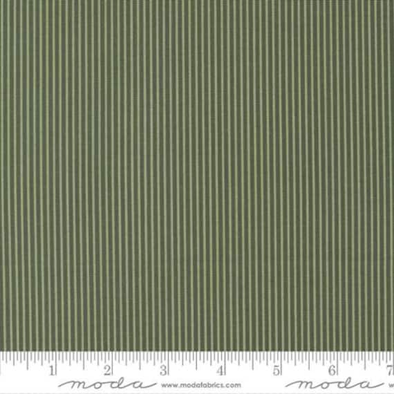 Sunnyside-1/2 Yard Increments, Cut Continuously (55287-17 Stripes Olive) by Camille Roskelley for Moda