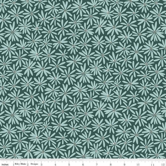 Fairy Dust - 1/2 Yard Increments, Cut Continuously (C12441 Jade Daisies) - by Ashley Collett Designs for RBD