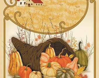 Bountiful Thanksgiving Greetings Panel (P17869) by Sandy Gervais for Riley Blake Designs
