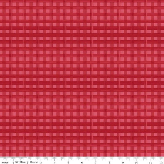 To Grandmother's House-1/2 Yard Increments, Cut Continuously (C14376 Basket Weave Berry) by Jennifer Long for Riley Blake Designs