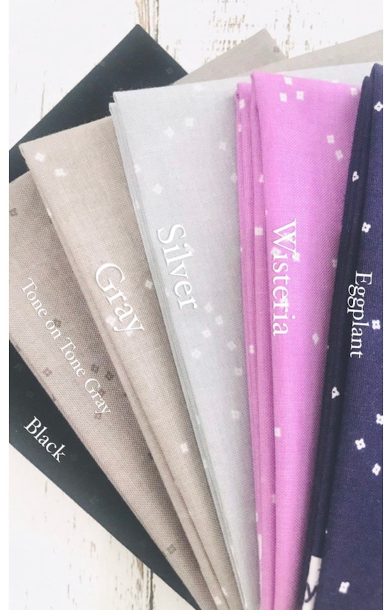 Blossom- Fat Quarter Bundle (6 Black/Gray/Purple Fabrics) by Christopher Thompson for Riley Blake Designs- C715