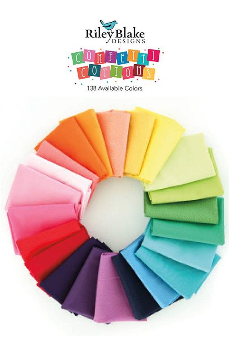 Confetti Cotton Solids Swatch Card 138 Colors by Riley Blake Designs