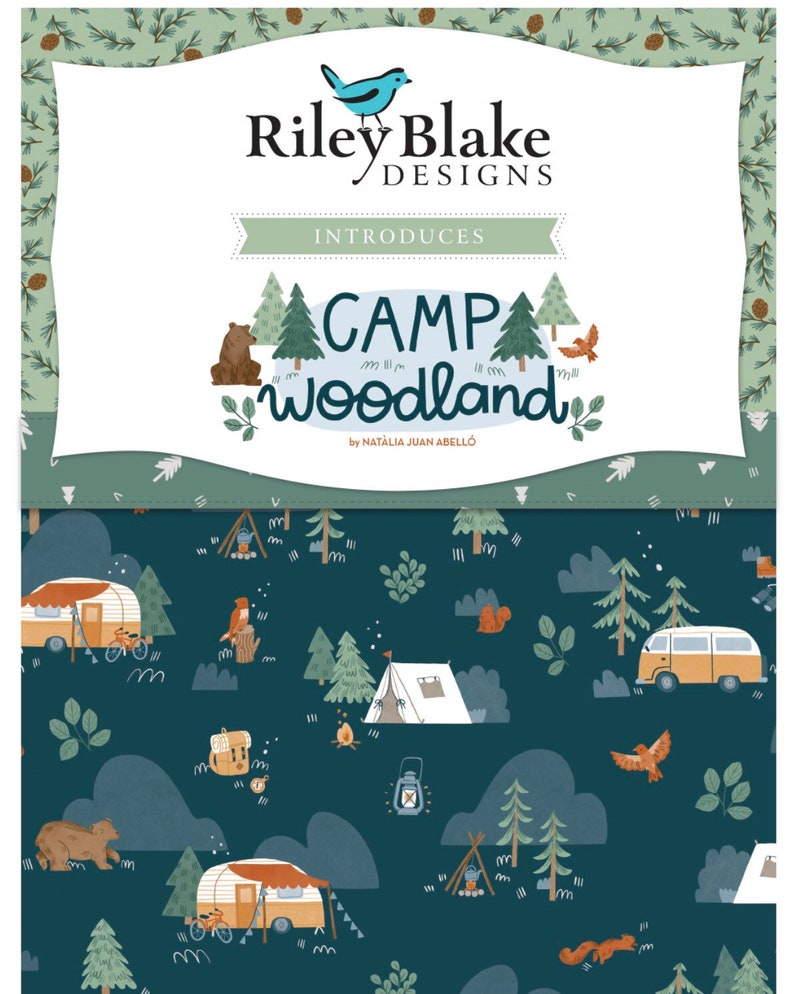 21 Fabrics Camp woodland by Nat\u00e0lia Juan Abell\u00f3 for Riley Blake Designs 12 Yard Bundle