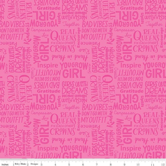 Hand in Hand - 1/4 Yard (C10661 Pink Text) Damask Love for Riley Blake Designs