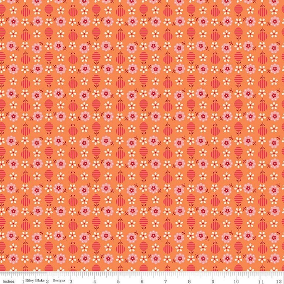 Bee Dots -1/2 Yard Increments, Cut Continuously (C14160 Ida Marie Pumpkin) by Lori Holt for Riley Blake Designs