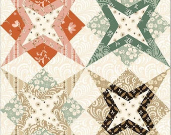 Morning Latte - 1/2 Yard Increments, Cut Continuously (C16929 Star Cheater Print Multi) by Sandy Gervais for Riley Blake