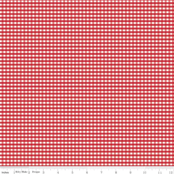 1/8" Gingham- 1/2 Yard Increments, Cut Continuously (C440-80 Red) by RBD Designers