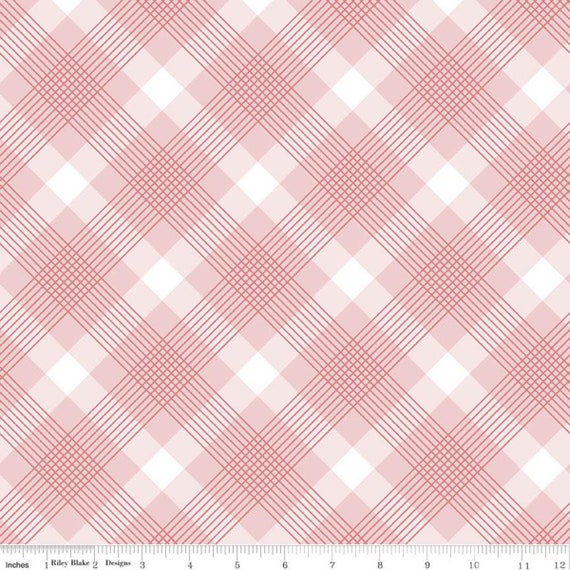 Falling In Love- 1/2 Yard Increments, Cut Continuously (C11285 Blush Plaid) by Dani Mogstad for Riley Blake Design