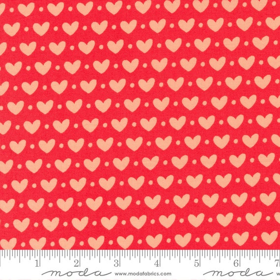 Sincerely Yours- 1/2 Yard (37610-14 Geranium Candy Hearts) by Sherri and Chelsi for Moda