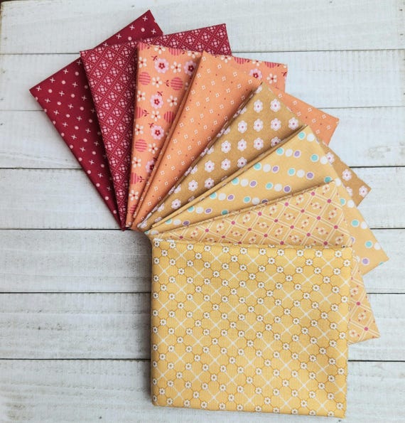 Bee Dots - Fat Quarter Bundle (8 Curated Fabrics) by Lori Holt for Riley Blake Designs