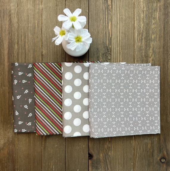 Favorite Things-Half Yard Bundle (4 Charcoal/Stone Fabrics) by Sherri and Chelsi for Moda