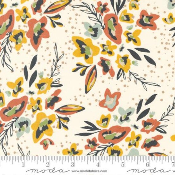 Dawn on the Prairie-End of Bolt 15.5" (45570-11 Spray and Sprig Floral Unbleached) by Fancy That Design House for Moda