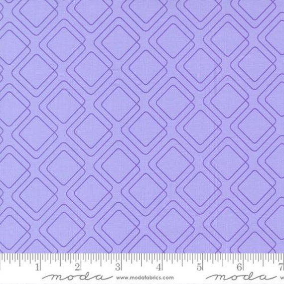 Rainbow Sherbet-1/2 Yard Increments, Cut Continuously (45024-18 Connected Graph Squares Grape) by Sariditty for Moda