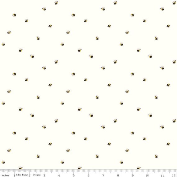 Daybreak- 1/2 Yard Increments Cut Continuously  (C11625 - Cream Bees) by Fran Gulick for Riley Blake Designs