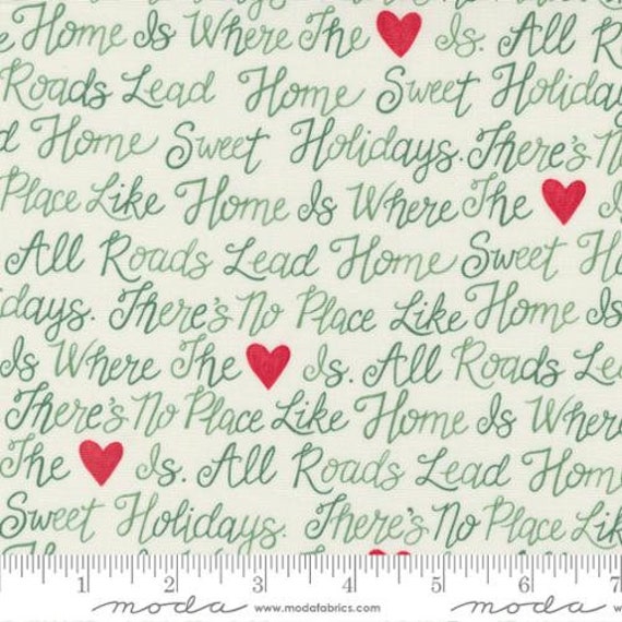 Holidays At Home-End of Bolt 11.5" (56072-11 Holiday Text Snowy White) by Deb Strain for Moda