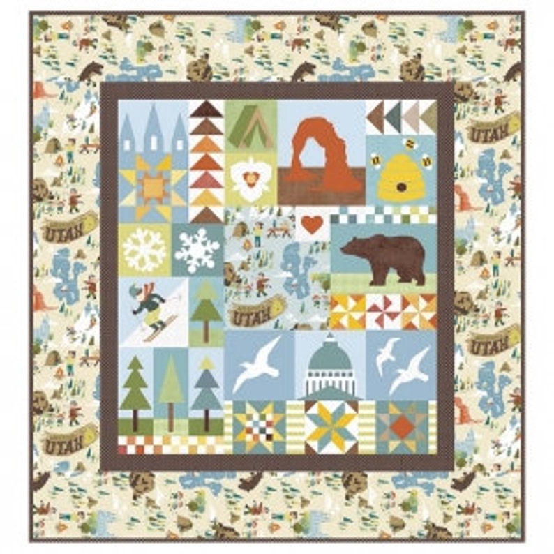 56 x 60 Finished size Utah Quilt PAPER Pattern by Riley Blake Designs P120