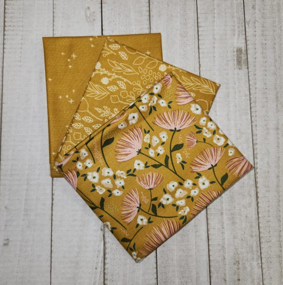Blush 'n Butterscotch - Fat Quarter Bundle (3 Butterscotch Fabrics) Simple Simon & Company for Riley Blake Designs