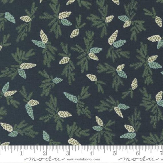 Good News Great Joy-1/2 Yard Increments, Cut Continuously (45563-12 Pinecone Midnight) by Fancy That Design House for Moda
