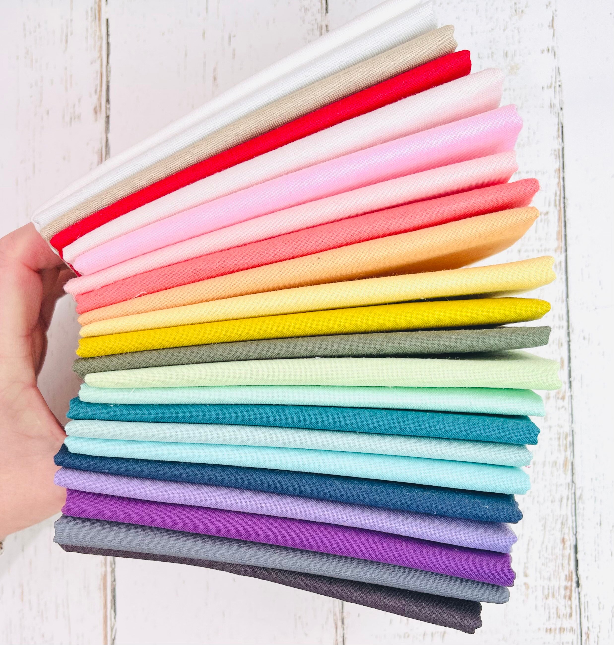 Confetti Cotton Solids1/4 Yard Bundle (15 Fabrics) by Riley Blake Designs