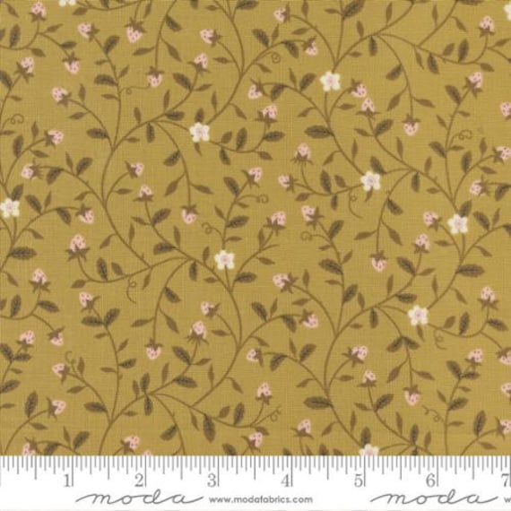 Evermore-1/2 Yard Increments, Cut Continuously (43151-13 Strawberry Tangle Honey) by Sweetfire Road for Moda