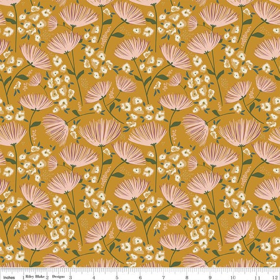 Blush 'n Butterscotch - 1/2 Yard Increments, Cut Continuously (C15590 Main Butterscotch) by Simple Simon & Company for Riley Blake Designs