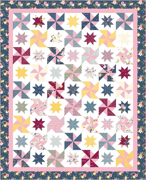 Play Date Quilt Pattern by Hello Melly Designs for Riley Blake Designs- P151- Finished Size 68" x 84"