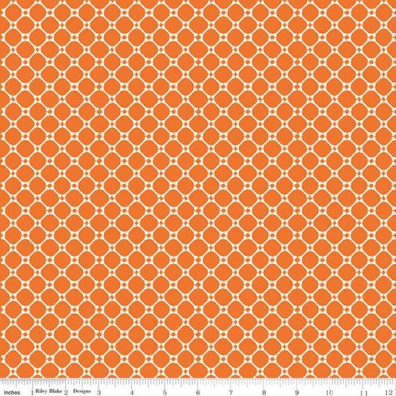 Beggar's Night - 1/2 Yard Increments, Cut Continuously (C14507 Bones Orange) by Sandy Gervais for Riley Blake Designs