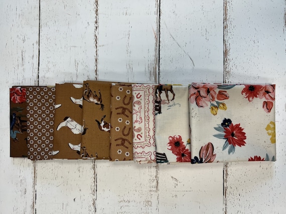 Wild Rose - Fat Quarter Bundle (8 Brown Fabrics) by Riley Blake Designs