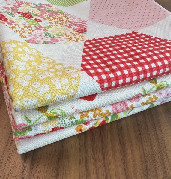 Picnic Florals-Half Yard Bundle (4 Cream Fabrics) by My Mind's Eye for Riley Blake Designs