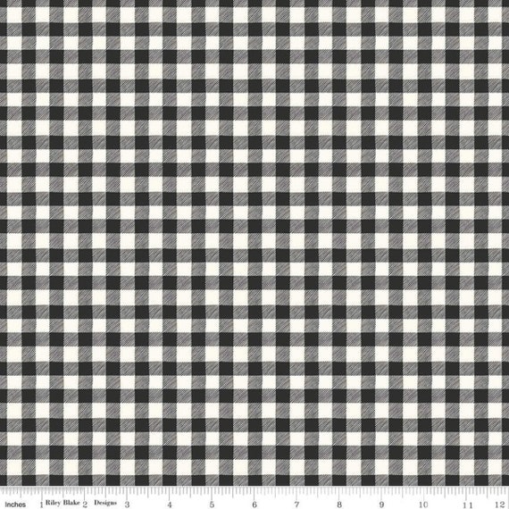 Bad to the Bone- 1/2 Yard Increments, Cut Continuously (C11925 - Black Gingham) by My Minds Eye for Riley Blake Designs